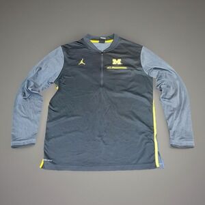 NIKE JORDAN University Michigan Wolverines 1/4 Quarter Zip Pullover Jacket Large
